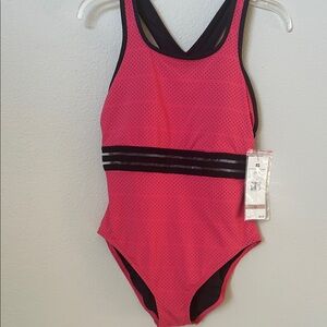 Beach House Hot Pink One-Piece Swimsuit with Black Accents